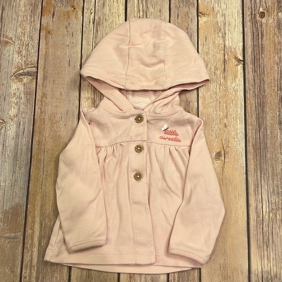 Carters 6 month pastel pink and blue bundle. 3 onesies, 1 hoodie, 1 pant. - Picture 3 of 8